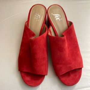 Red Suede Mules